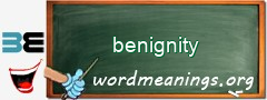 WordMeaning blackboard for benignity